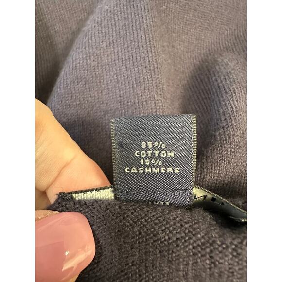 Vintage Lands' End Cotton Cashmere Sweater Mens XL 46-48 Blue V Neck Pullover - Picture 7 of 8